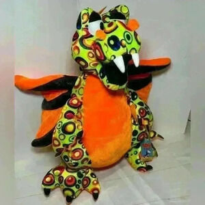 Toy Factory Orange and neon green dragon Vintage 2006.  RARE color combination.